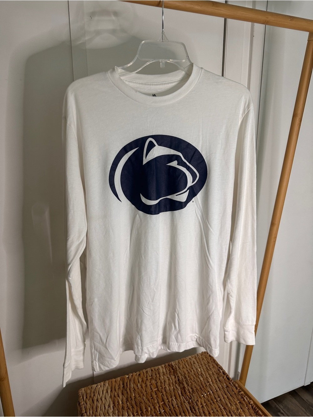 Knights Apparel White Long-Sleeve Tee with Navy Graphic Penn State